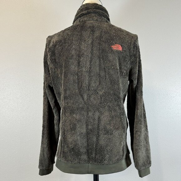 The North Face Womens Olive Green Full Zip Jacket Long Sleeve Fleece Mock Size M - Picture 2 of 16